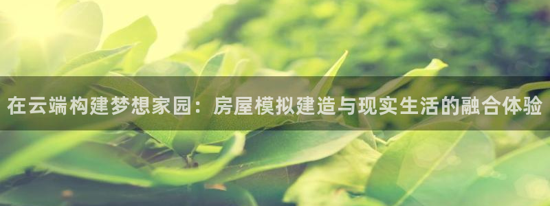 先锋娱乐游戏软件：在云端构建梦想家园：房屋模拟建造与现实生活的融合体验