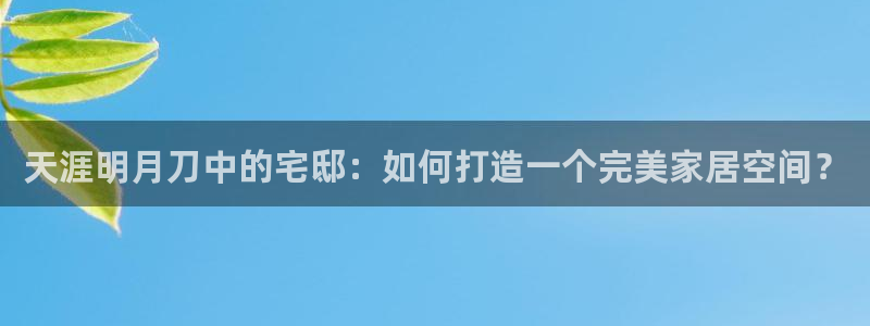 先锋娱乐传媒：天涯明月刀中的宅邸：如何打造一个完美家居空间？