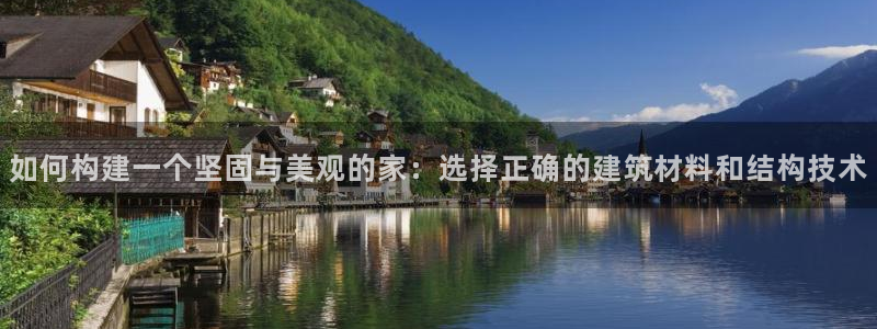 先锋娱乐登录：如何构建一个坚固与美观的家：选择正确的建筑材料和结构技术